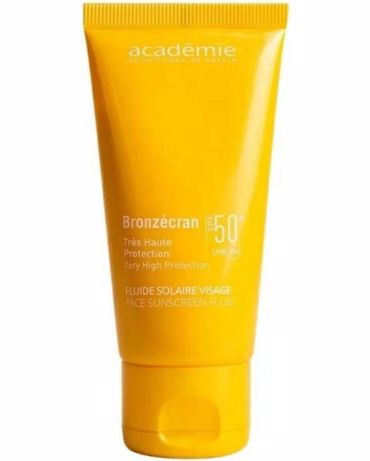 academie Bronzecran Fluid Solaire Visage UVA/UVB Αντηλιακό υγρό προσώπου, SPF50+ 50 ml