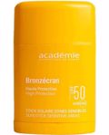 academie Bronzecran Solaire Zones Sensibles UVA/UVB Antiliako stik ga to prosopo, SPF50+ 10 ml