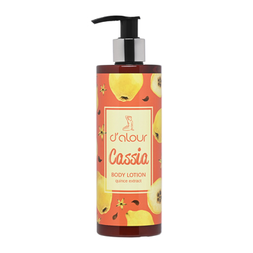 d’alour Cassia Body Lotion Ενυδατικό Γαλάκτωμα Σώματος με Φυτικά Εκχυλίσματα από Φύλλα Ελιάς και Kυδώνι για Απαλή Επιδερμίδα και Άρωμα που Διαρκεί 300ml