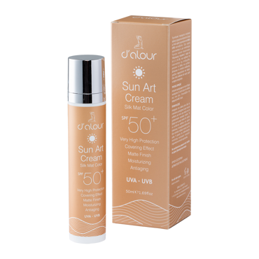 d’alour Sun Art Cream SPF 50+ Silk Mat Color (Natural tint) Αντηλιακή Κρέμα Υψηλής Προστασίας με Χρώμα 50 ml