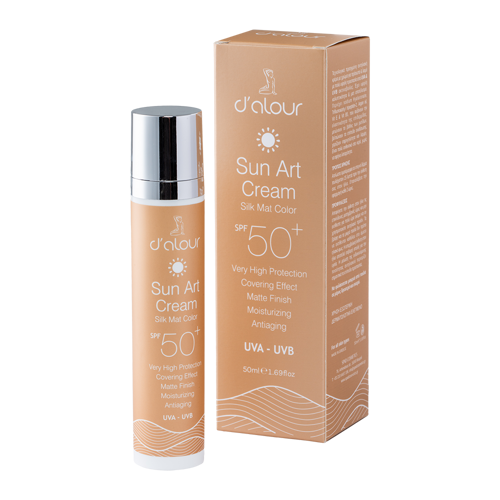 d’alour Sun Art Cream SPF 50+ Silk Mat Color (Natural tint) Αντηλιακή Κρέμα Υψηλής Προστασίας με Χρώμα 50 ml