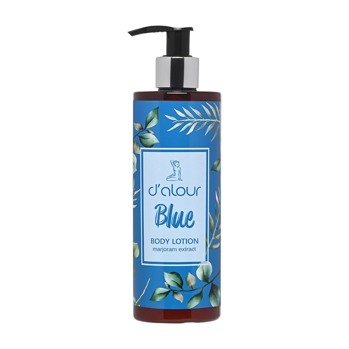 d’alour Blue Body Lotion Ενυδατικό Γαλάκτωμα Σώματος με Φυτικά Εκχυλίσματα από Φύλλα Ελιάς και Μαντζουράνα για Απαλή Επιδερμίδα και Άρωμα που Διαρκεί 300ml