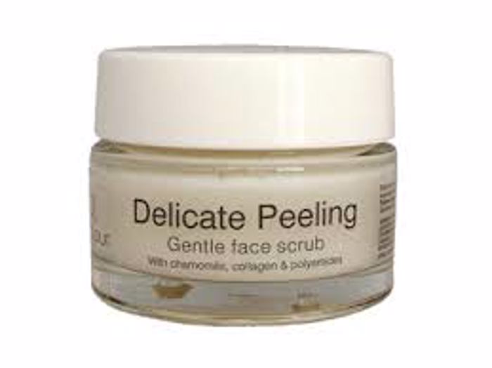 d’alour Delicate Peeling Polu Ipia Apolepistiki Krema me Mikrosfairidia Poluamidiou Bitamines A E F Kollagno kai Xamomili 50 ml