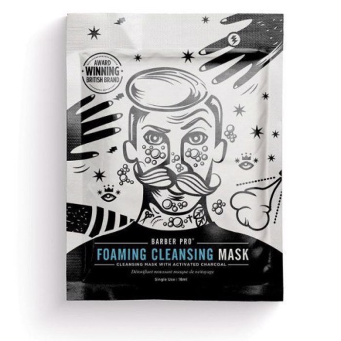 Barber Pro Foaming Cleansing Mask (bubbling cleansing mask with activated charcoal) 20gr