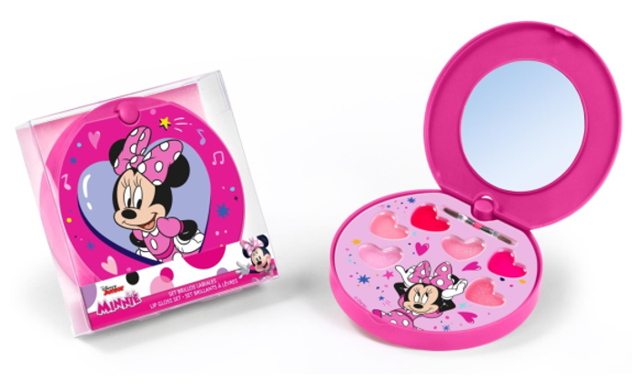 LORENAY SPAIN Disney Junior Minnie Lop Gloss Case with Mirror  (Περιέχει 6 Λιπ Γκλος και Καθρέφτη)