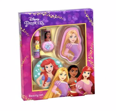 LORENAY SPAIN Disney Princess  Beauty Set ( Περιέχει 1 Βερνίκι Νυχιών Ροζ, 1 Μπαλμ Χειλιών, 1 Λιπ Γκλος, 1 Καθρεφτάκι)