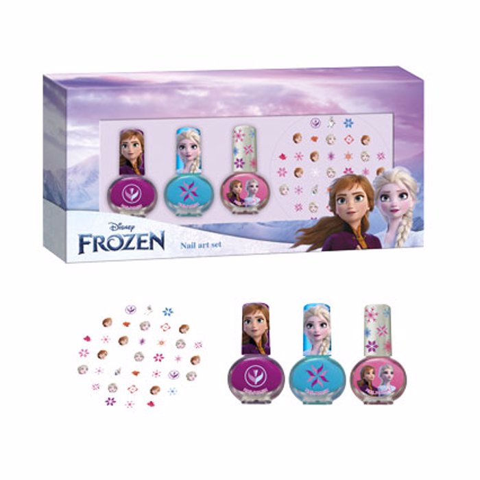 LORENAY SPAIN Disney Frozen    ( Nail Αrt Set) Περιεχει 3 χρωματα σε παιδικα βερνικια (τιρκουαζ,ροζ και φουξια) και αυτοκολλητα