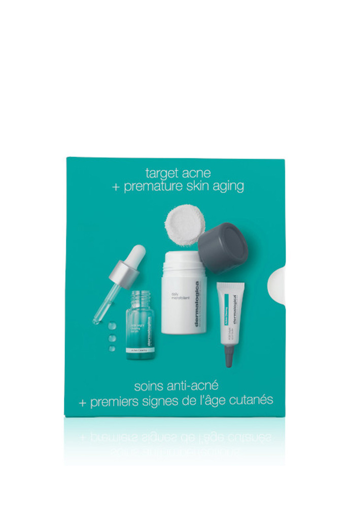 Dermalogica Clear And Brighten Kit Paketo Peripoiisis Prosopou (3 Proϊonta) - Meionei tin Emfanisi ton Akneϊkon Blabon kai ti Gransi tou Dermatos  - Daily Microfoliant 13 g  AGE Bright Clearing Serum 10 ml  Clearing Skin Wash 50 ml 