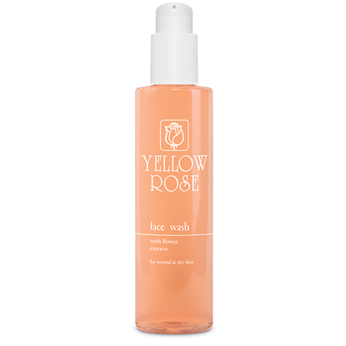 Yellow Rose FACE WASH WITH FLOWERS (normal & dry skin) Sapouni (gel) katharismou ga kanonika kai xira dermata 200ml