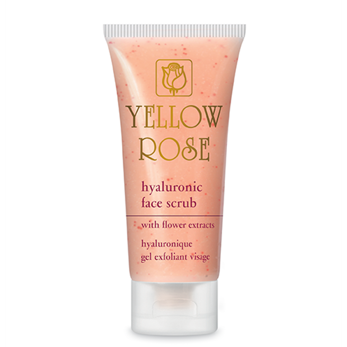 Yellow Rose HYALURONIC FACE SCRUB Enzumiko apolepistiko gel me ualouroniko oxu, kokkous apo Bampou kai apoxiramena anthi Lotou ga ola ta dermata 50ml