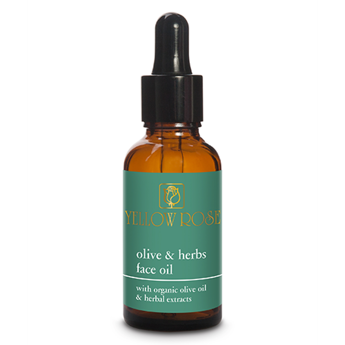 Yellow Rose OLIVE & HERBS FACE OIL Threptiko, antirutidiko kai antioxeidotiko ladi foteinotitas. Aporrofatai amesa xoris na afinei aisthisi liparotitas. Kanonika kai xira dermata. (98% sustatika futikis proelefsis) 30ml