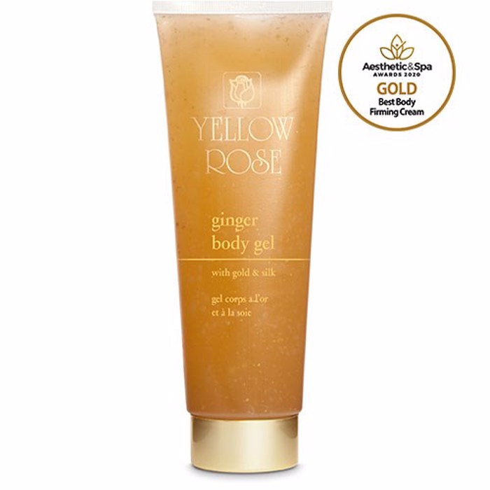 Yellow Rose GINGER BODY GEL Gel adunatismatos, tonosis kai susfinxis me Xruso 23K, Tzintzer kai apisxnantika liposomata 250ml