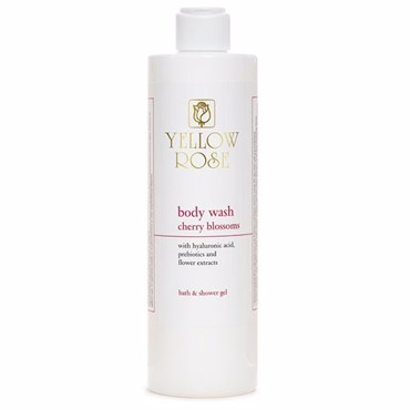 Yellow Rose BODY WASH cherry blossoms Ενυδατικό πλούσιο αφρόλουτρο με Υαλουρονικό, Πρεβιοτικά και εκχυλίσματα λουλουδιών 500ml