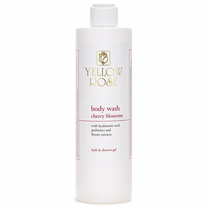 Yellow Rose BODY WASH cherry blossoms Enudatiko plousio afroloutro me ualouroniko, Prebiotika kai ekxulismata louloudion 500ml