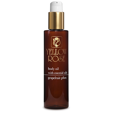 Yellow Rose BODY OIL GRAPE FRUIT PLUS Για απισχναντικό μασάζ με αιθέριο έλαιο Grapefruit, φυτικά λάδια και εκχυλίσματα 200ml