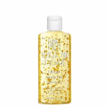 Yellow Rose GINGER BODY OIL Για απισχναντικό μασάζ με αιθέριο έλαιο Τζίντζερ, Χρυσό 23Κ, φυτικά λάδια και εκχυλίσματα 100ml