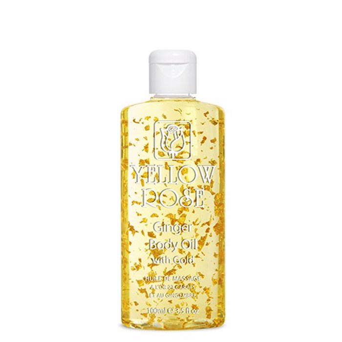 Yellow Rose GINGER BODY OIL Ga apisxnantiko masaz me aitherio elaio Tzintzer, Xruso 23K, futika ladia kai ekxulismata 100ml