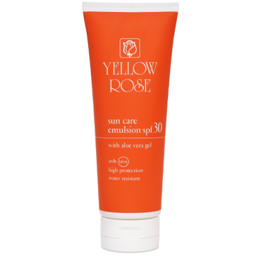 Yellow Rose SUN CARE EMULSION SPF 30 UVB (UVA) Αντηλιακό, ενυδατικό γαλάκτωμα σώματος με χυμό Αλόης, εκχύλισμα λευκού Τσαγιού και Λυκοπένιο. Με εξαιρετικά απαλή υφή, απλώνεται εύκολα και απορροφάται γρήγορα 250ml