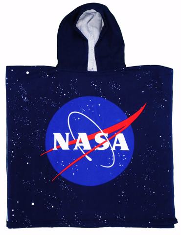 BESTFOR NASA  Πόντσο - Μπουρνούζι με Κουκούλα  ''NASA'' Διαστάσεις 55x110 Χρώμα Μπλε