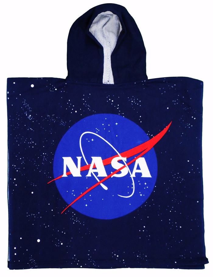 BESTFOR NASA  Πόντσο - Μπουρνούζι με Κουκούλα  ''NASA'' Διαστάσεις 55x110 Χρώμα Μπλε